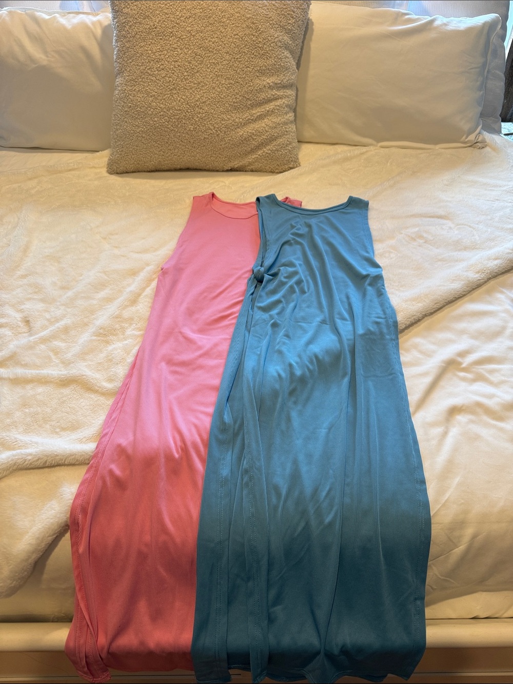 Sleeveless Maxi Dress set - Pink, Sky Blue M